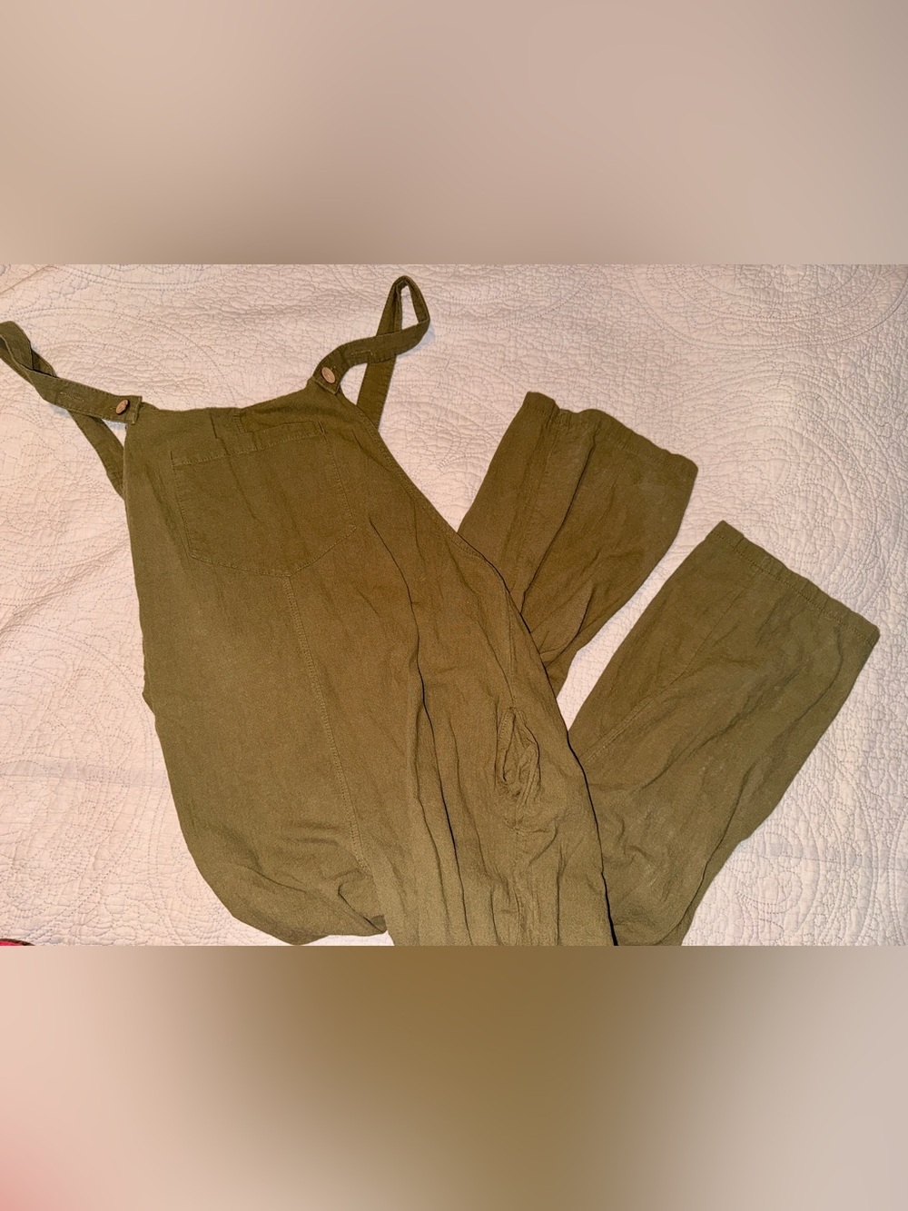 Olive green overalls L